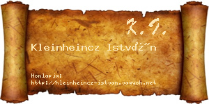 Kleinheincz István névjegykártya