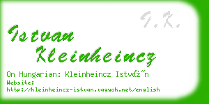 istvan kleinheincz business card